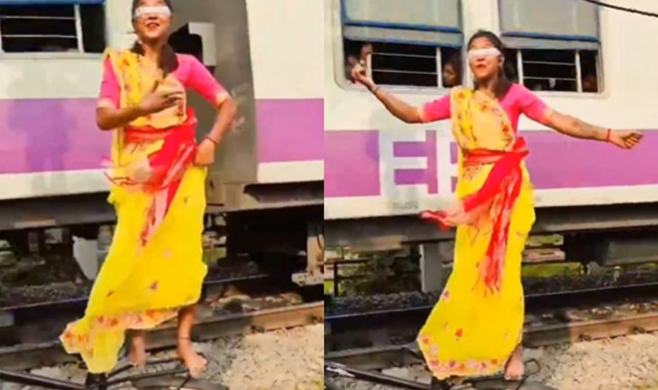 Girl dance video: रेलवे ट्रैक के पास लगाई साइकिल, फिर उसी पर चढ़कर डांस करने लगी लड़की | Viral हुआ ये वीडियो