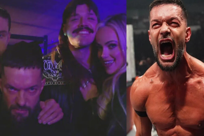 Finn Bálor reacting after WWE released new footage of The Judgment Day storyline.